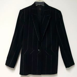 Magaschoni black‎ pinstripe blazer